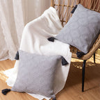 Cushion Cover Handwoven Cotton Blend Jacquard Tassel Corners