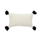 Cushion Cover Handwoven Cotton Blend Jacquard Tassel Corners