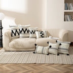 Cushion Cover Handwoven Look Cotton Blend Stripes & Tassels