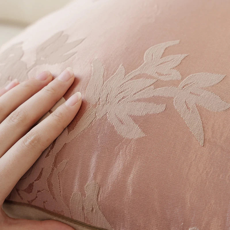 Cushion Cover Jacquard Floral Corner Tassels