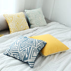 Cushion Cover Jacquard Triangle Cotton Blend Concealed Zipper