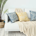 Cushion Cover Jacquard Triangle Cotton Blend Concealed Zipper