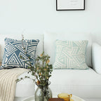Cushion Cover Jacquard Triangle Cotton Blend Concealed Zipper