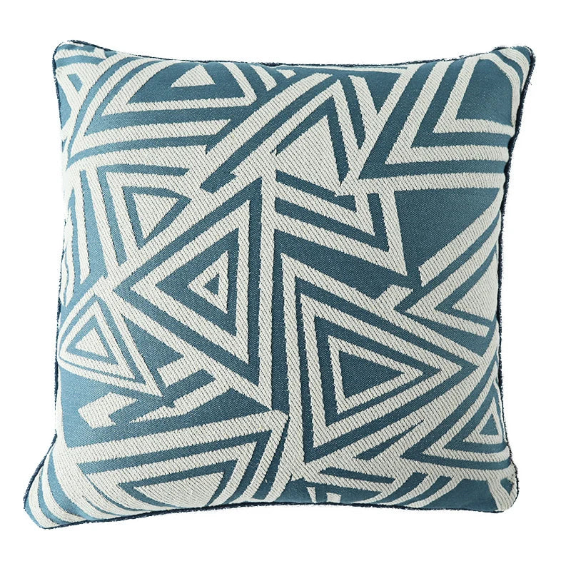 Cushion Cover Jacquard Triangle Cotton Blend Concealed Zipper