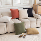 Cushion Cover Knit Cotton Hidden Zipper & Removable Insert