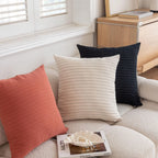 Cushion Cover Knit Cotton Hidden Zipper & Removable Insert