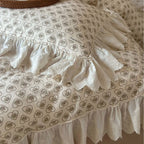 Cushion Cover Lace Ruffle Heart Rose Print