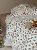Cushion Cover Lace Ruffle Heart Rose Print