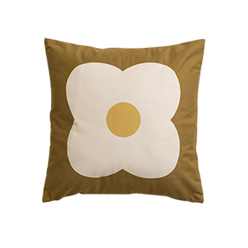 Cushion Cover Large Floral Cotton Blend & Concealed Zipper