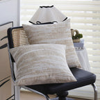 Cushion Cover Linen-Cotton Blend Abstract Brushstroke Concealed Zipper