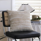 Cushion Cover Linen-Cotton Blend Abstract Brushstroke Concealed Zipper