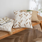 Cushion Cover Linen-Cotton Jute Applique Hidden Zipper