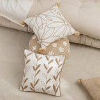 Cushion Cover Linen-Cotton Jute Applique Hidden Zipper