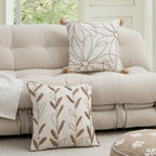 Cushion Cover Linen-Cotton Jute Applique Hidden Zipper