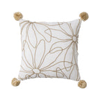 Cushion Cover Linen-Cotton Jute Applique Hidden Zipper