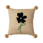 Cushion Cover Linen-Cotton Jute Applique Hidden Zipper
