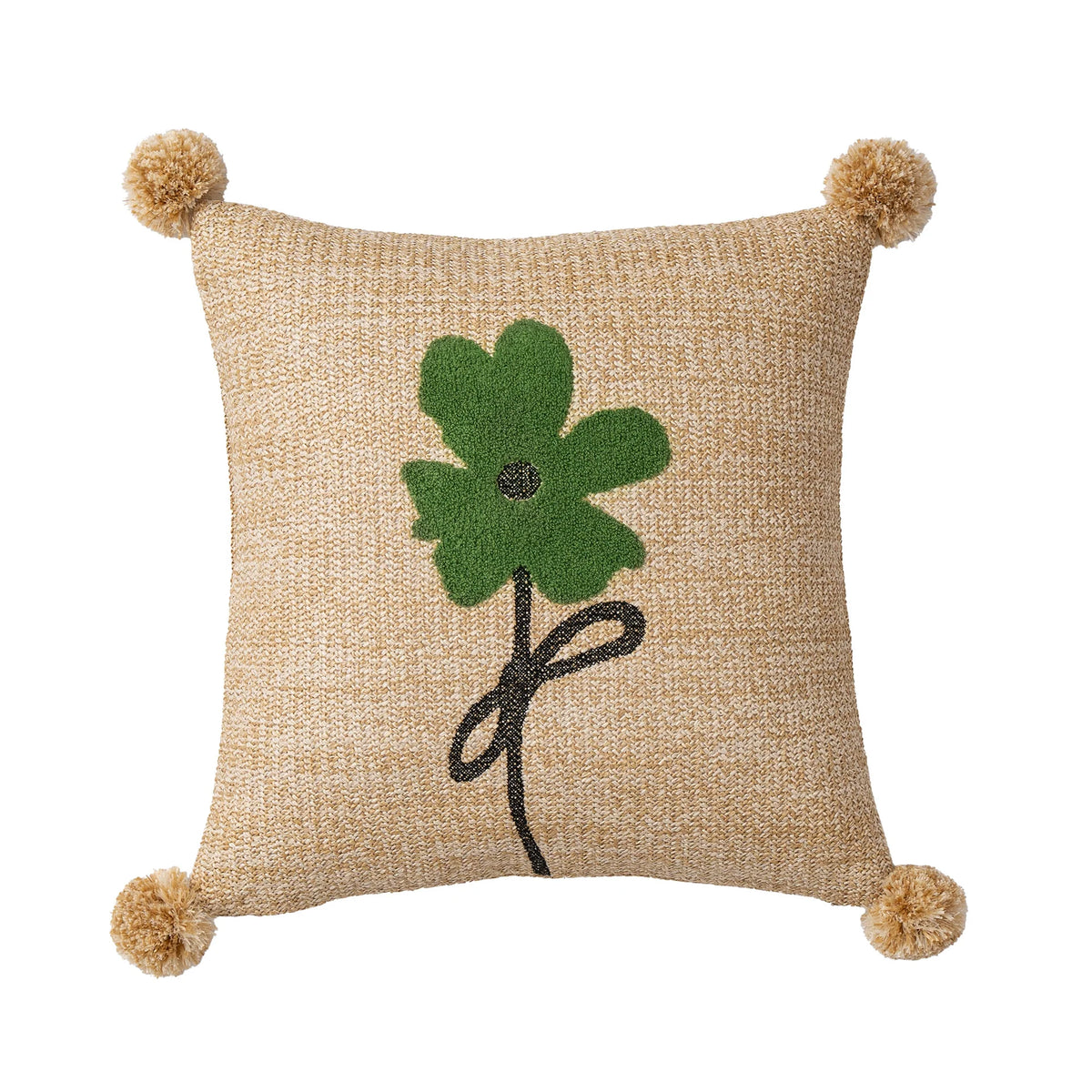Cushion Cover Linen-Cotton Jute Applique Hidden Zipper