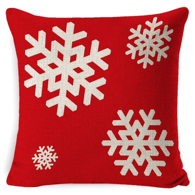 Cushion Cover Linen-Look & Festive Print 45x45 cm