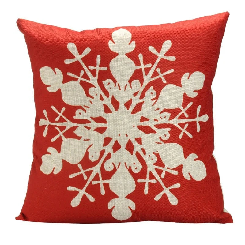 Cushion Cover Linen-Look & Festive Print 45x45 cm
