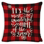 Cushion Cover Linen-Look & Festive Print 45x45 cm