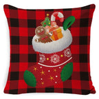 Cushion Cover Linen-Look & Festive Print 45x45 cm
