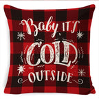 Cushion Cover Linen-Look & Festive Print 45x45 cm