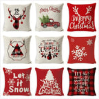 Cushion Cover Linen-Look & Festive Print 45x45 cm