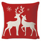 Cushion Cover Linen-Look & Festive Print 45x45 cm