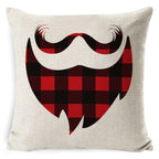 Cushion Cover Linen-Look & Festive Print 45x45 cm
