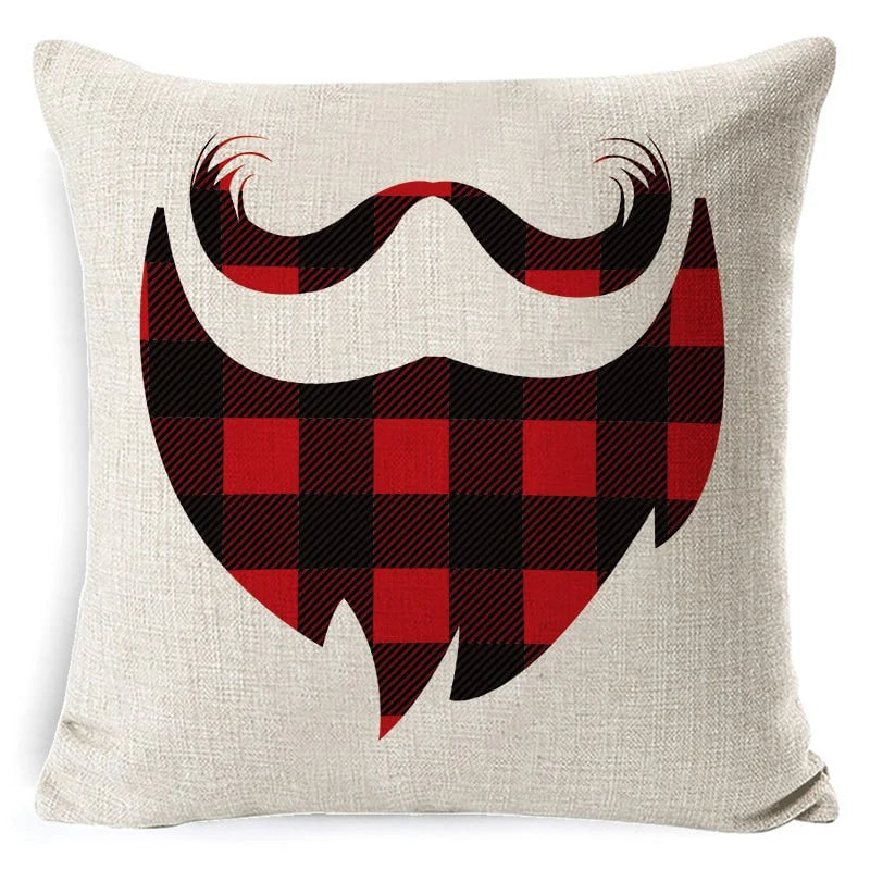 Cushion Cover Linen-Look & Festive Print 45x45 cm