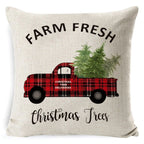 Cushion Cover Linen-Look & Festive Print 45x45 cm