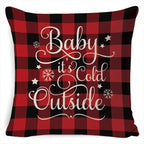 Cushion Cover Linen-Look & Festive Print 45x45 cm