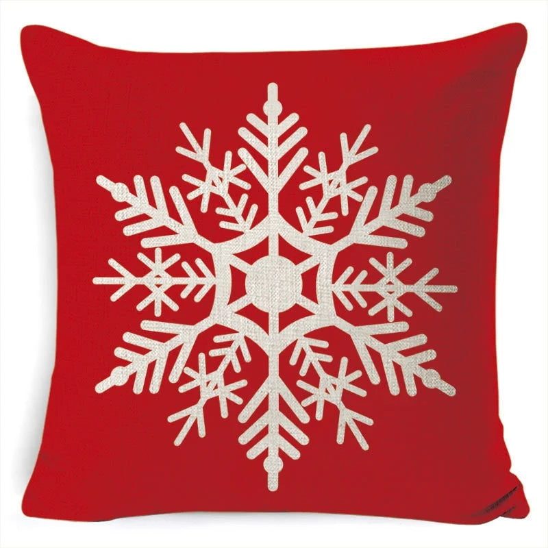 Cushion Cover Linen-Look & Festive Print 45x45 cm
