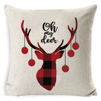 Cushion Cover Linen-Look & Festive Print 45x45 cm