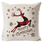Cushion Cover Linen-Look & Festive Print 45x45 cm