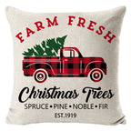 Cushion Cover Linen-Look & Festive Print 45x45 cm