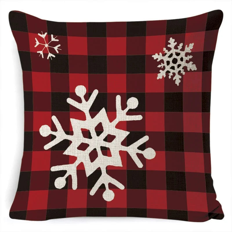 Cushion Cover Linen-Look & Festive Print 45x45 cm