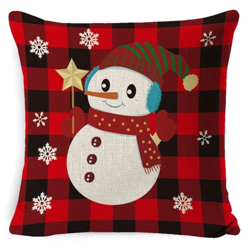 Cushion Cover Linen-Look & Festive Print 45x45 cm