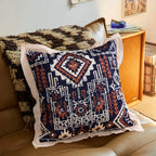 Cushion Cover Mandala Jacquard Linen Flange 45x45 cm