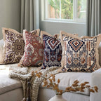 Cushion Cover Mandala Jacquard Linen Flange 45x45 cm