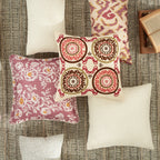 Cushion Cover Ornamental Ikat Jacquard Concealed Zipper