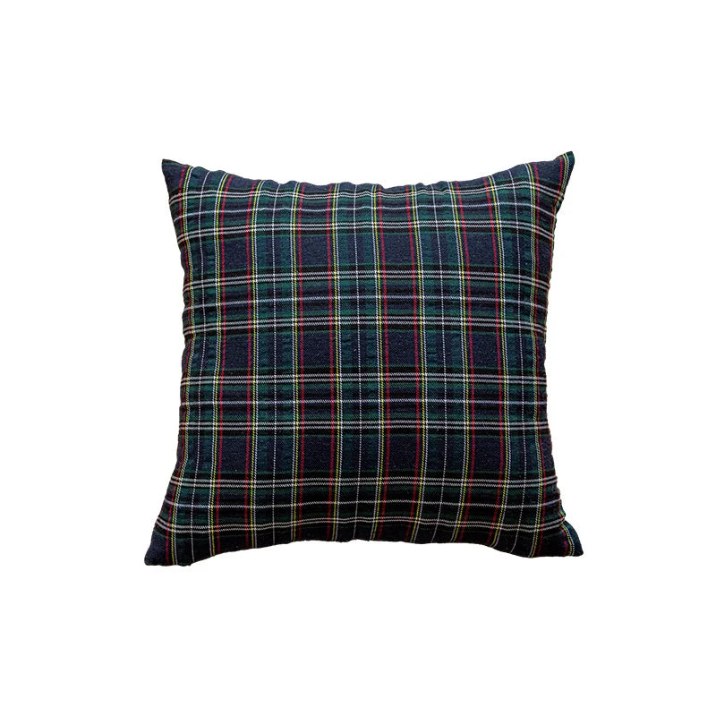 Cushion Cover Plaid Brushed Flannel Removable Insert
