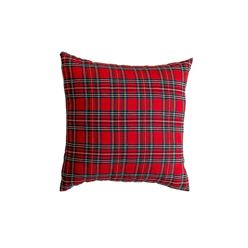 Cushion Cover Plaid Brushed Flannel Removable Insert