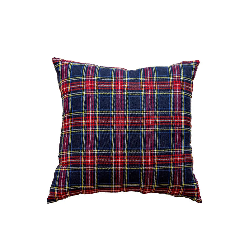 Cushion Cover Plaid Brushed Flannel Removable Insert