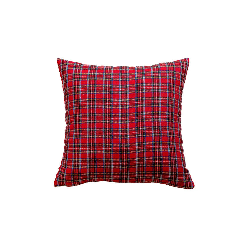 Cushion Cover Plaid Brushed Flannel Removable Insert