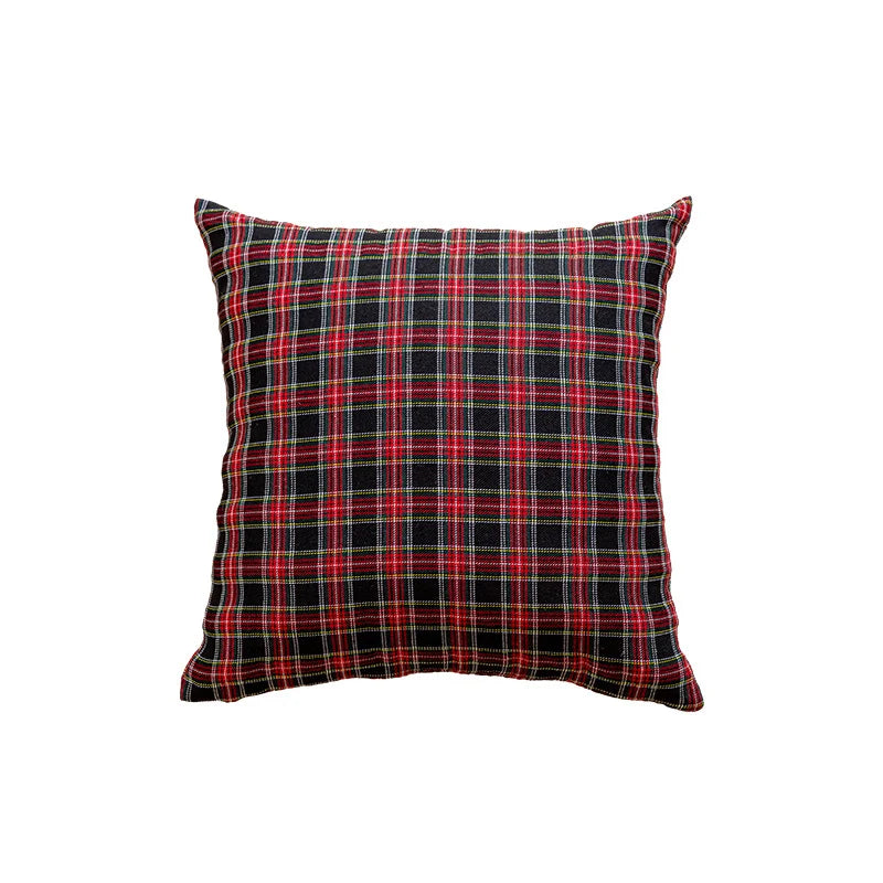 Cushion Cover Plaid Brushed Flannel Removable Insert