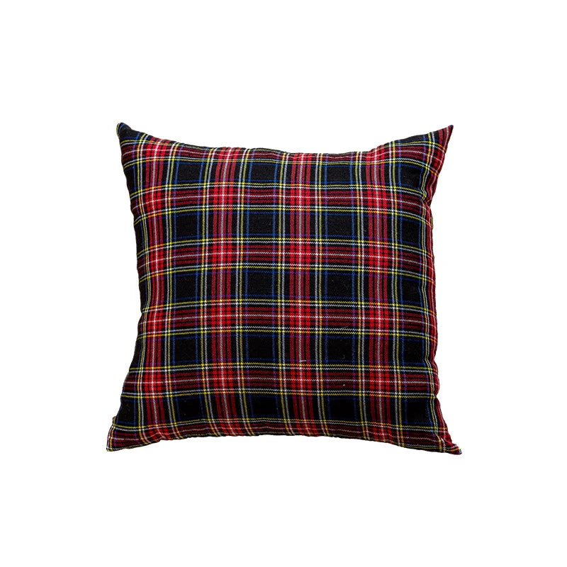 Cushion Cover Plaid Brushed Flannel Removable Insert