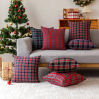 Cushion Cover Plaid Brushed Flannel Removable Insert