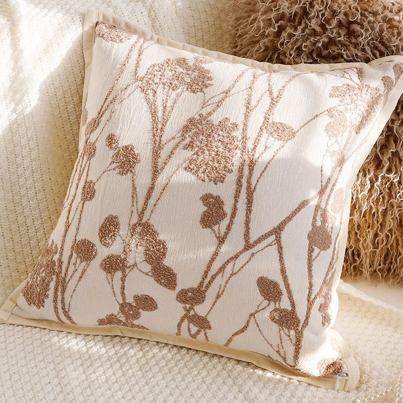 Cushion Cover Polyester Leaf Pattern 45x45cm