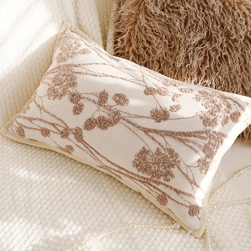 Cushion Cover Polyester Leaf Pattern 45x45cm
